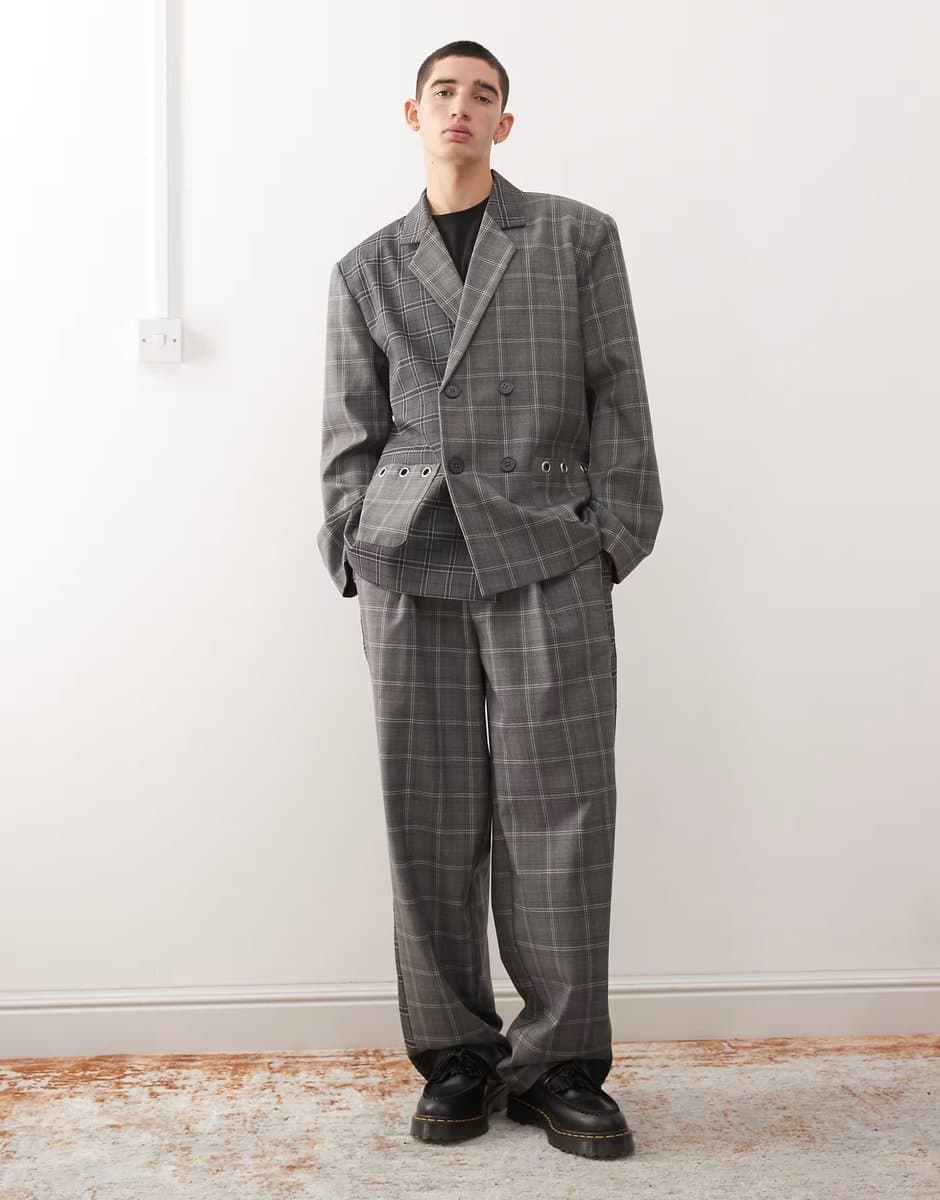 ASOS Reclaimed Vintage unisex co-ord in spliced check