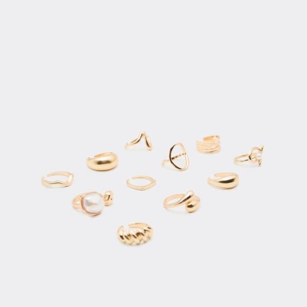 EGO 11 Piece Multi Ring Pack In Gold, Women's Size UK One Size