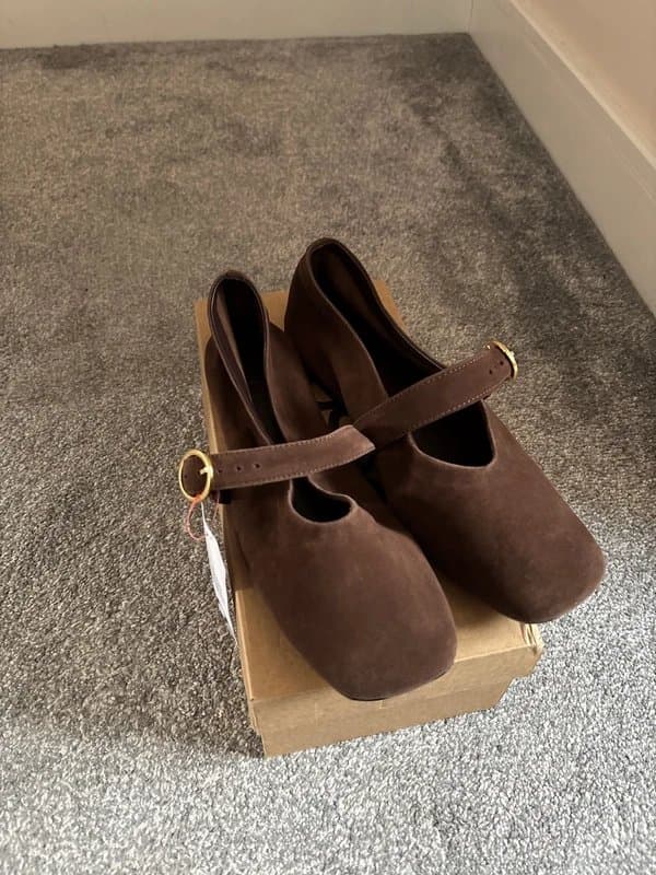 ASOS With Tags ASOS Luxe Premium Leather Mary Jane ballet in brown - 2