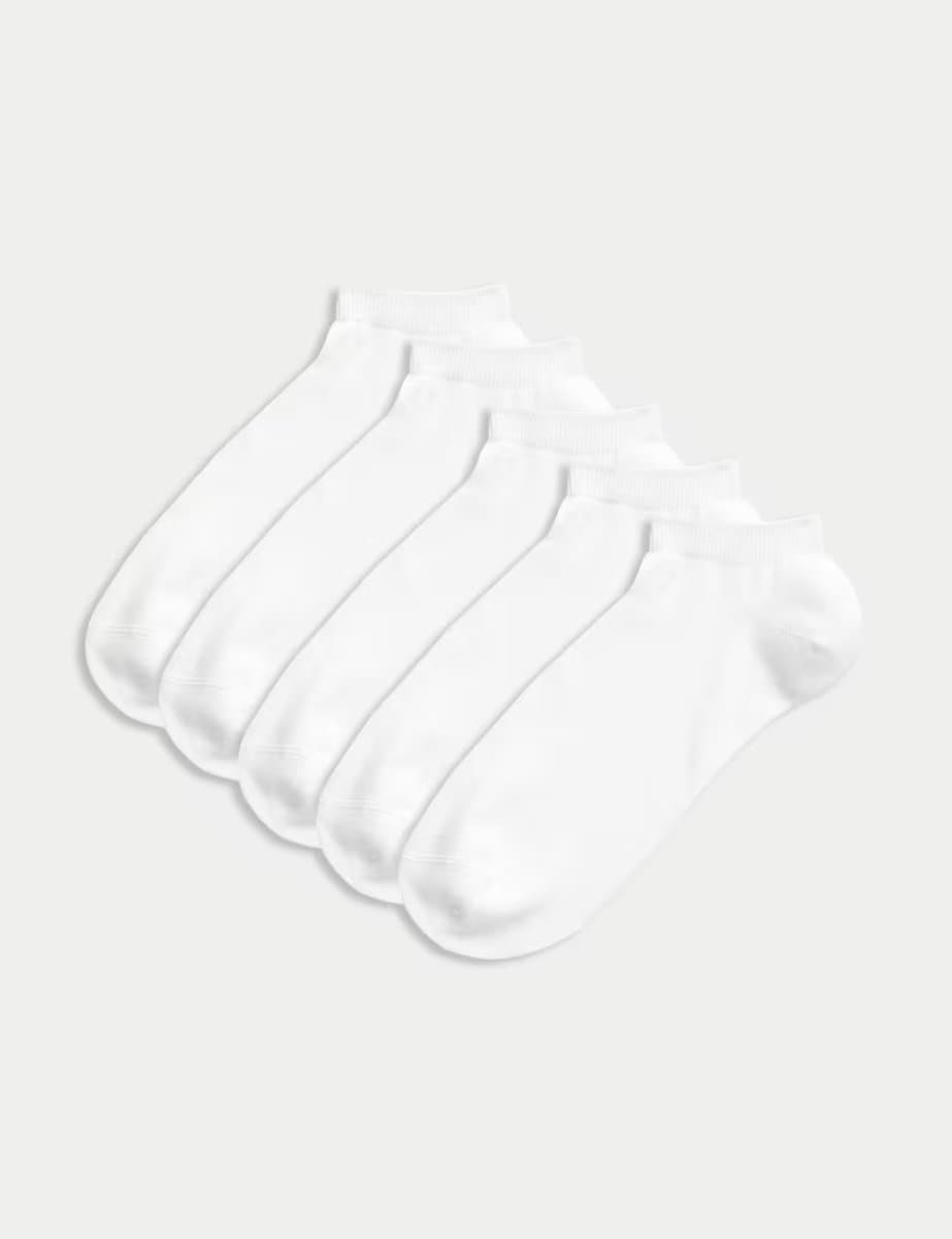 Marks & Spencer M&S 5 Pack Cool & Fresh™ Trainer Liners™ White