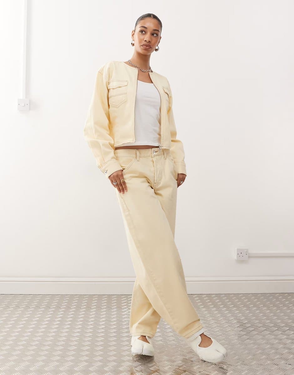 ASOS COLLUSION barrel jean co-ord in buttermilk