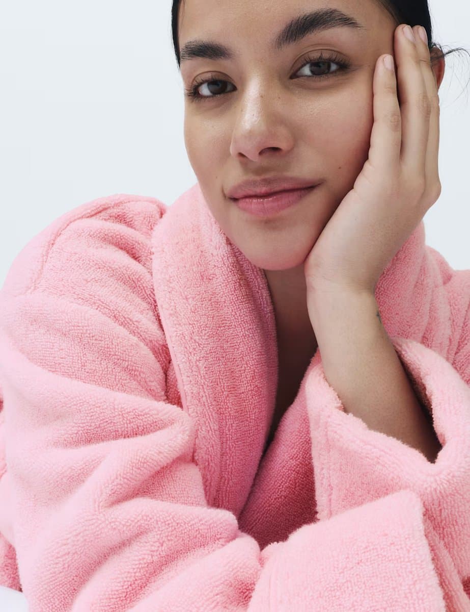 Marks & Spencer M&S Pure Cotton Towelling Dressing Gown Pink - 2