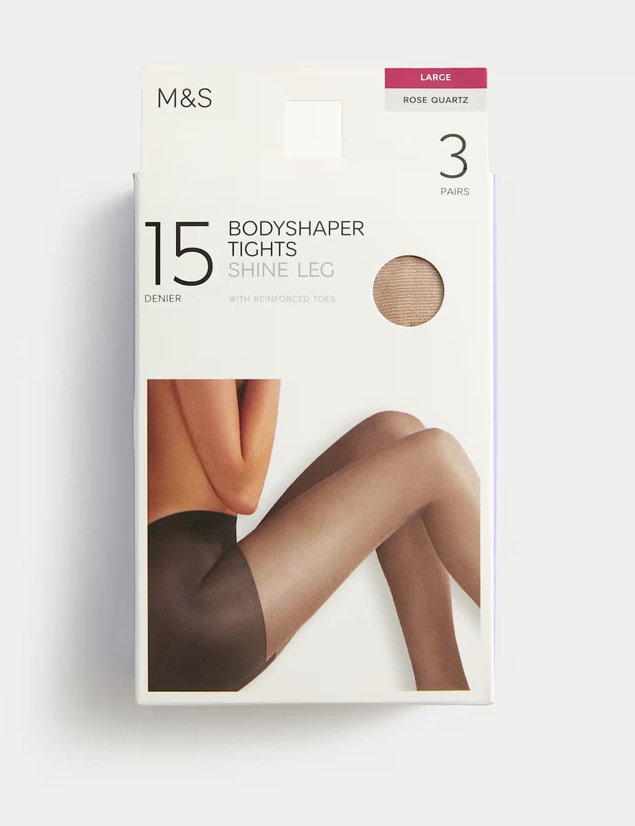 Marks & Spencer M&S 5pk 15 Denier Body Shaping Shine Tights Rose Quartz