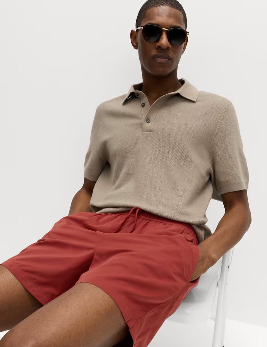 Marks & Spencer M&S Quick Dry Plain Swim Shorts Paprika - 3