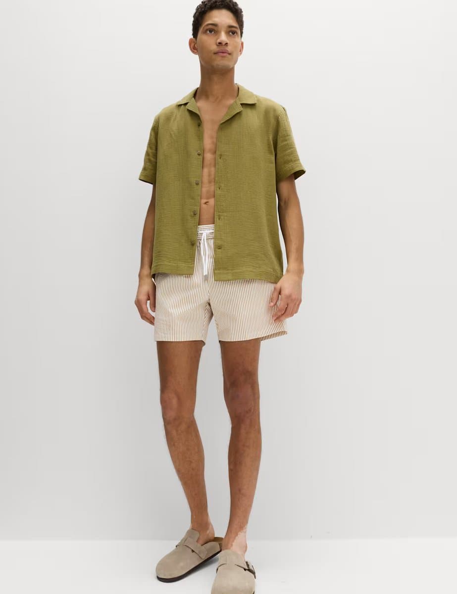 Marks & Spencer M&S Seersucker Swim Shorts Sand - 2