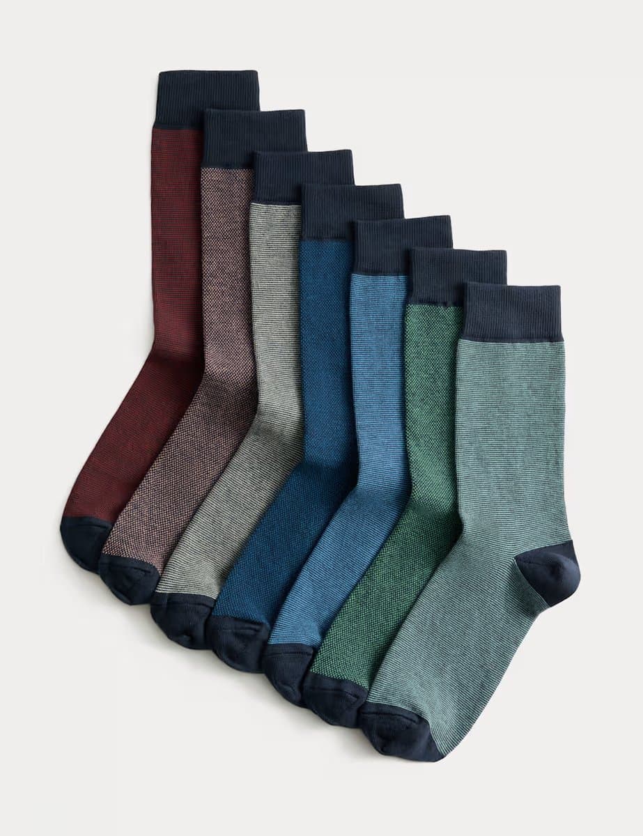 Marks & Spencer M&S 7 Pack Cool & Fresh™ Cotton Rich Socks Multi
