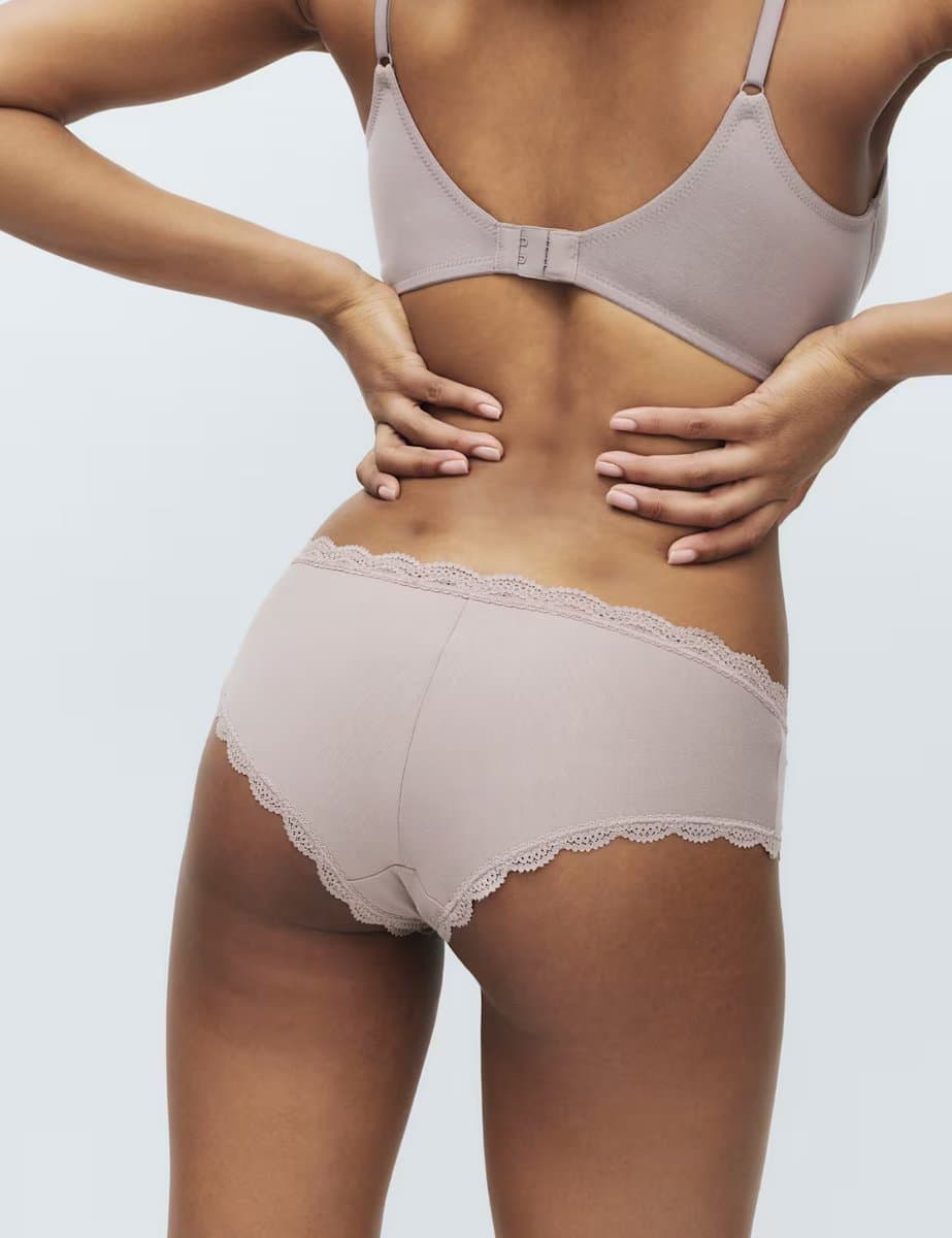 Marks & Spencer M&S 3pk Cotton Rich Hipster Knickers Oatmeal Mix - 2