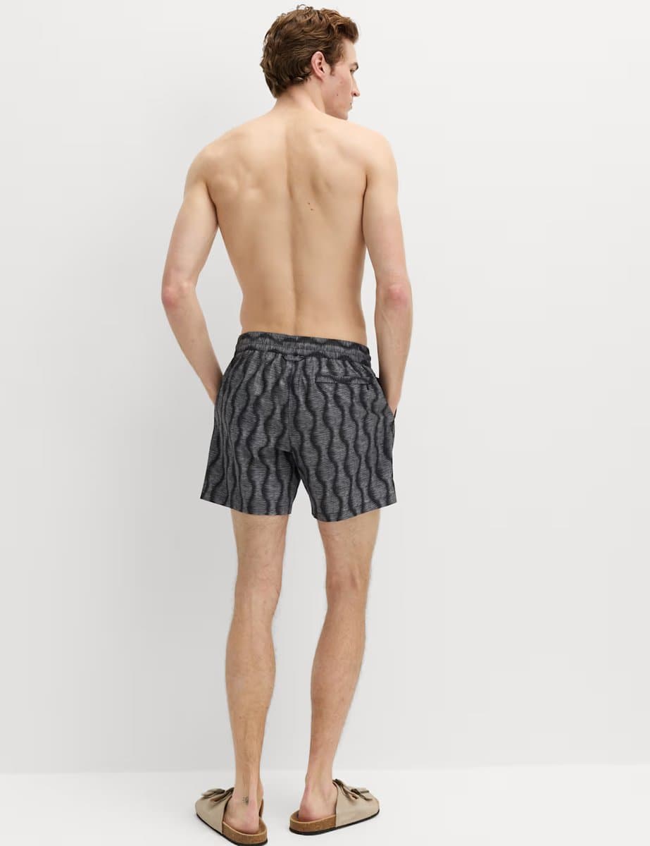 Marks & Spencer M&S Quick Dry Printed Swim Shorts Black Mix - 4