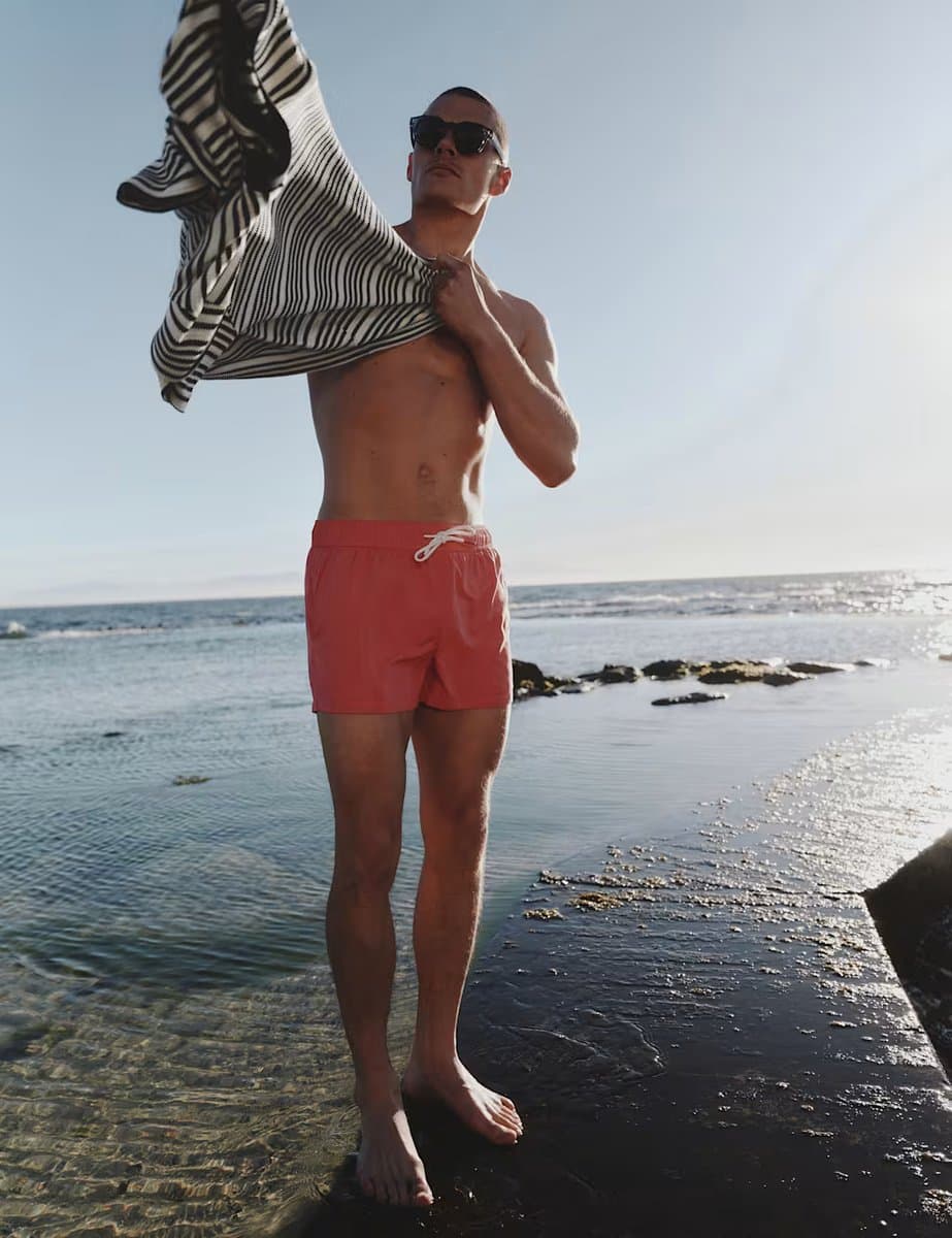 Marks & Spencer M&S Quick Dry Plain Swim Shorts Pink