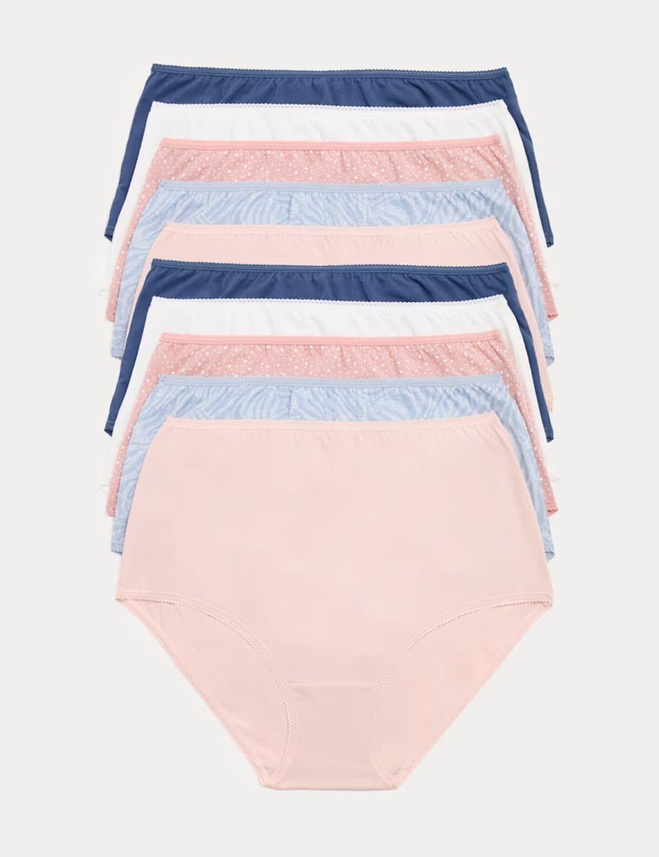 Marks & Spencer M&S 10pk Cotton Lycra® Full Brief Knickers Dark Blue