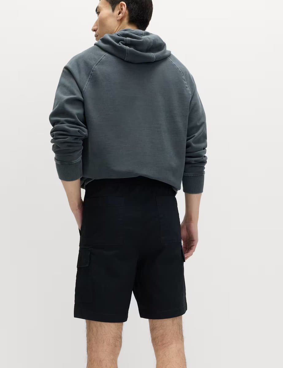 Marks & Spencer M&S Elasticated Waist Ripstop Cargo Shorts Black - 4