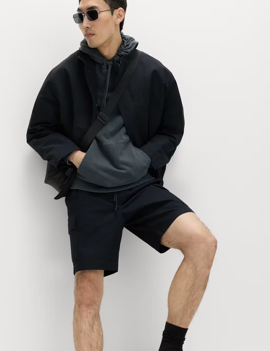 Marks & Spencer M&S Elasticated Waist Ripstop Cargo Shorts Black - 5