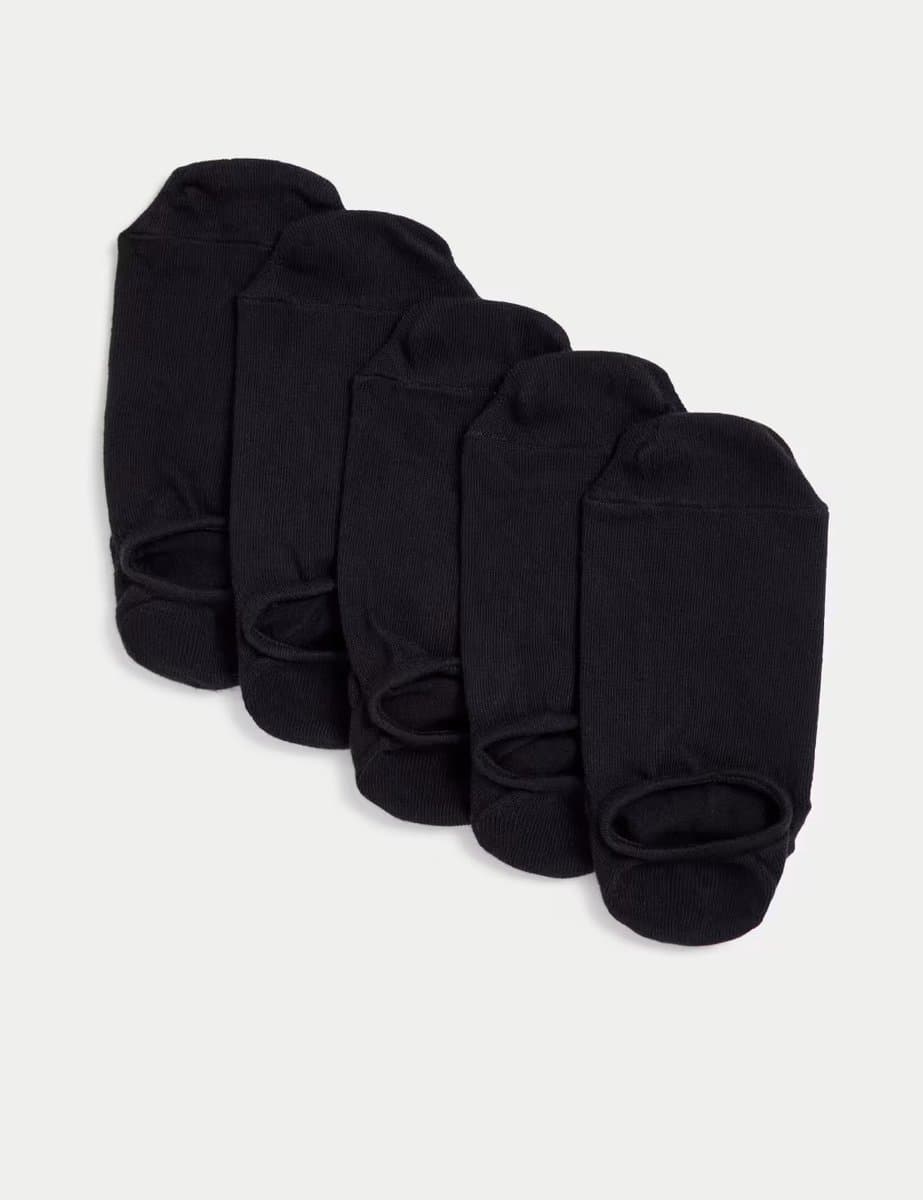 Marks & Spencer M&S 5 Pack Cool & Fresh™ Invisible Trainer Liners™ Black