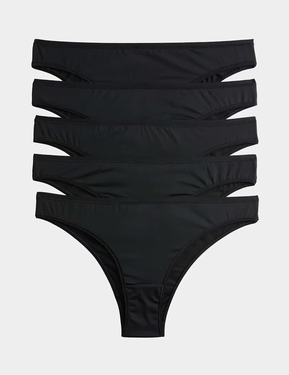 Marks & Spencer M&S 5pk Microfibre Brazilian Knickers Black