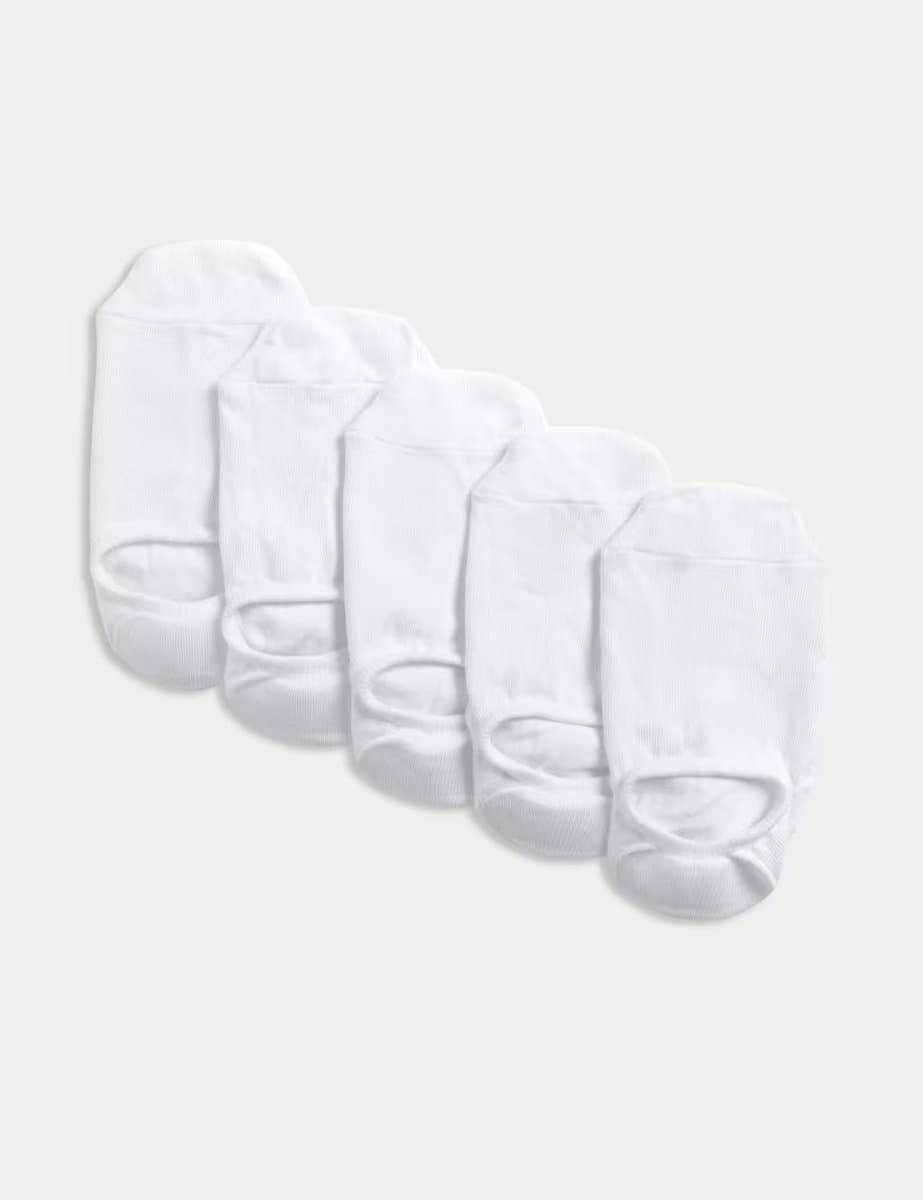 Marks & Spencer M&S 5 Pack Cool & Fresh™ Invisible Trainer Liners™ White