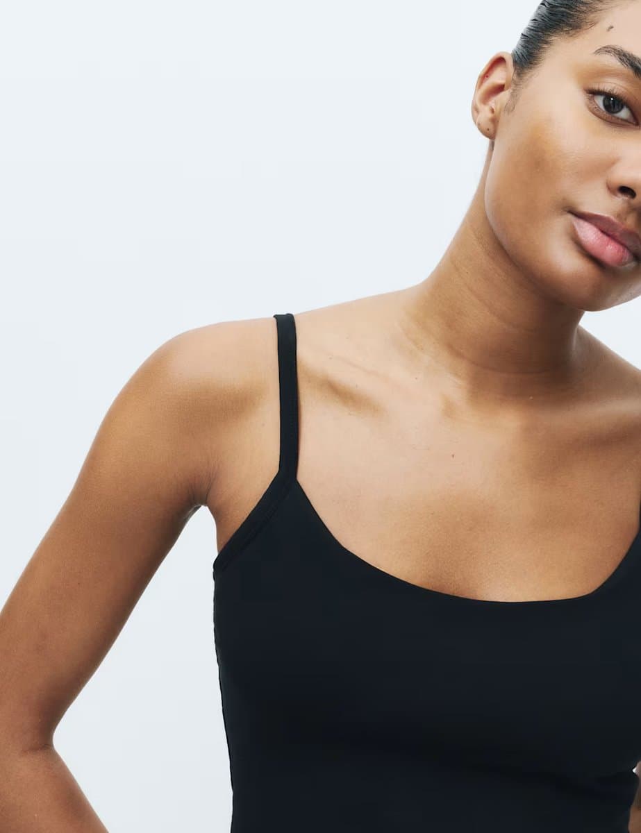 Marks & Spencer M&S 2 Pack Cotton Rich Secret Support™ Vests Black - 2