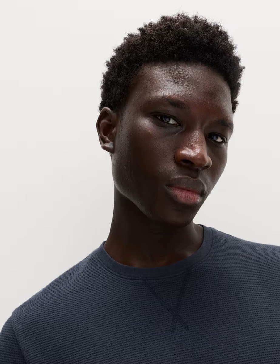 Marks & Spencer M&S Pure Cotton Checked Pyjamas Set Navy Mix - 2