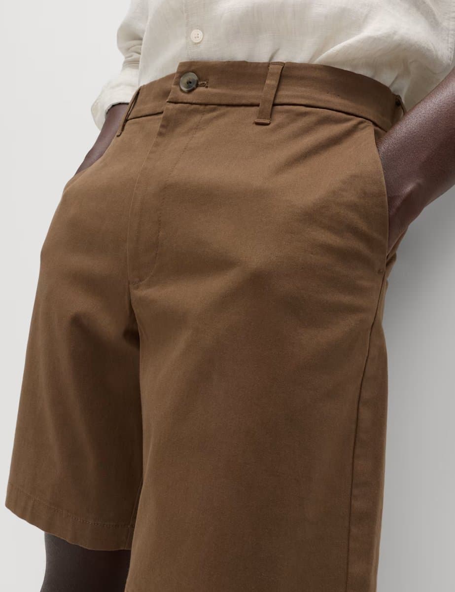 Marks & Spencer M&S Regular Fit Stretch Chino Shorts Brown - 2