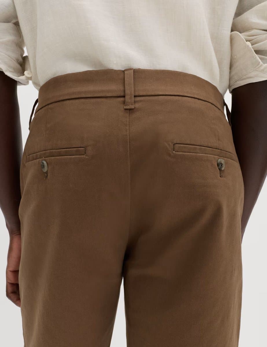 Marks & Spencer M&S Regular Fit Stretch Chino Shorts Brown - 4