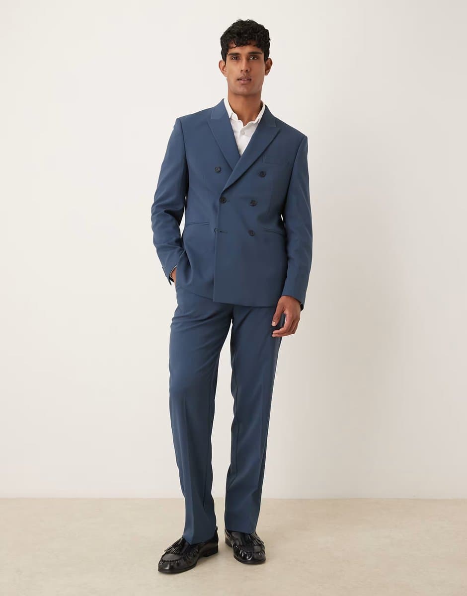 ASOS ASOS DESIGN double breasted regular suit jacket in navy - 2