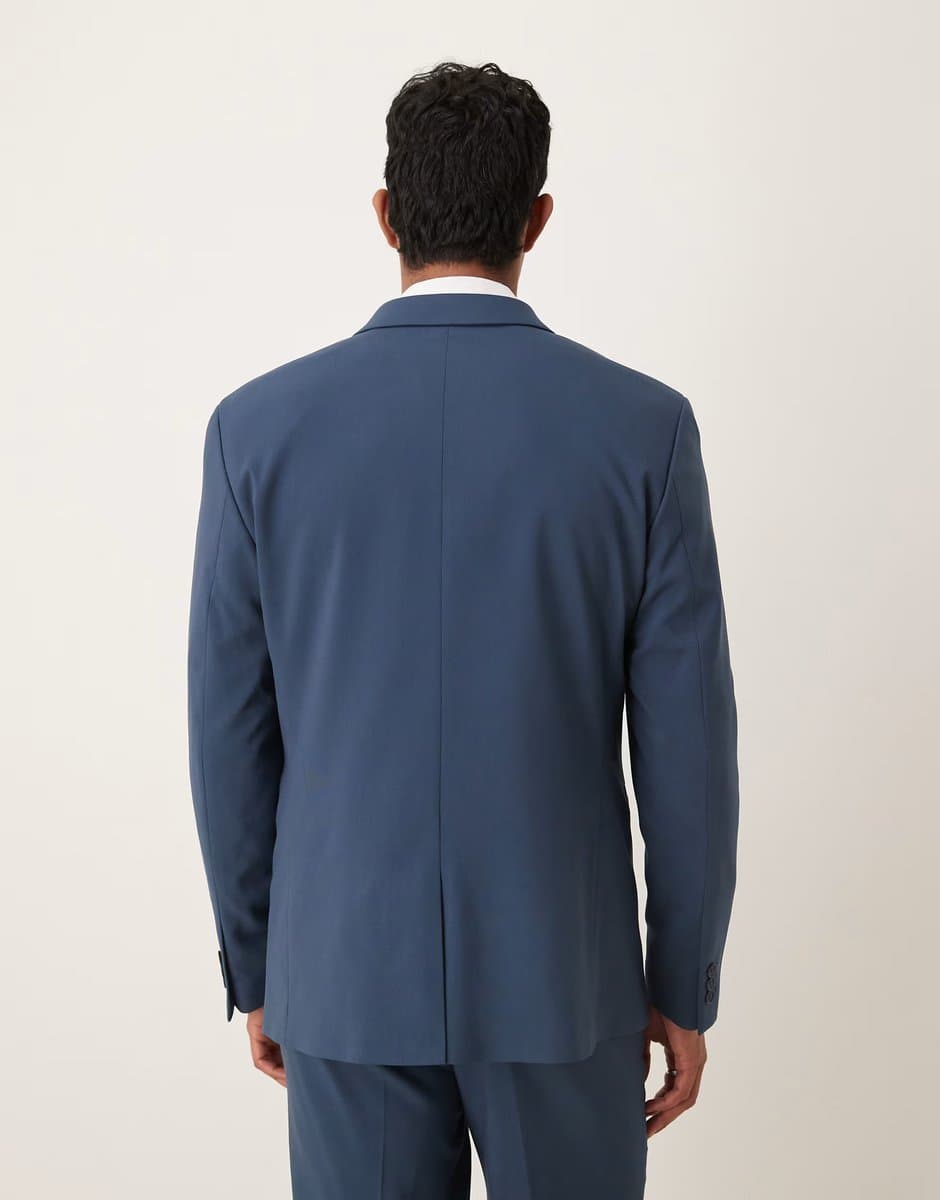 ASOS ASOS DESIGN double breasted regular suit jacket in navy - 3