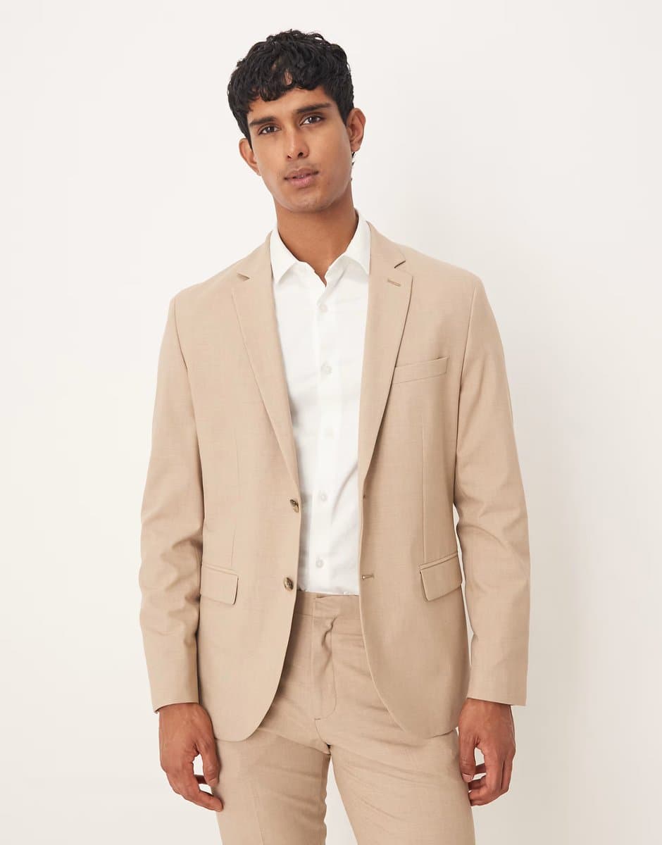 ASOS Mango tailored blazer co-ord in ecru