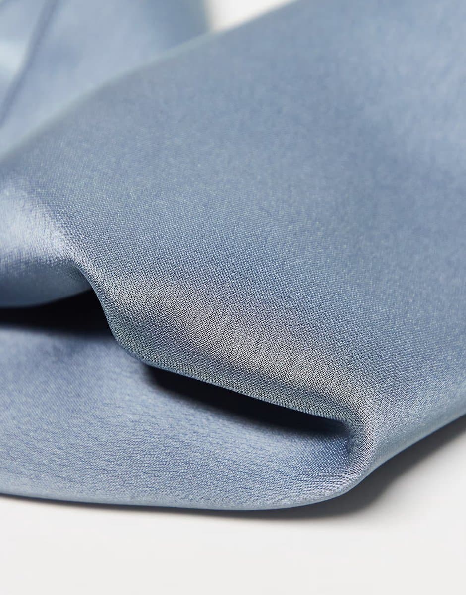 ASOS Maya Satin tie pocket square set in dusty blue - 2