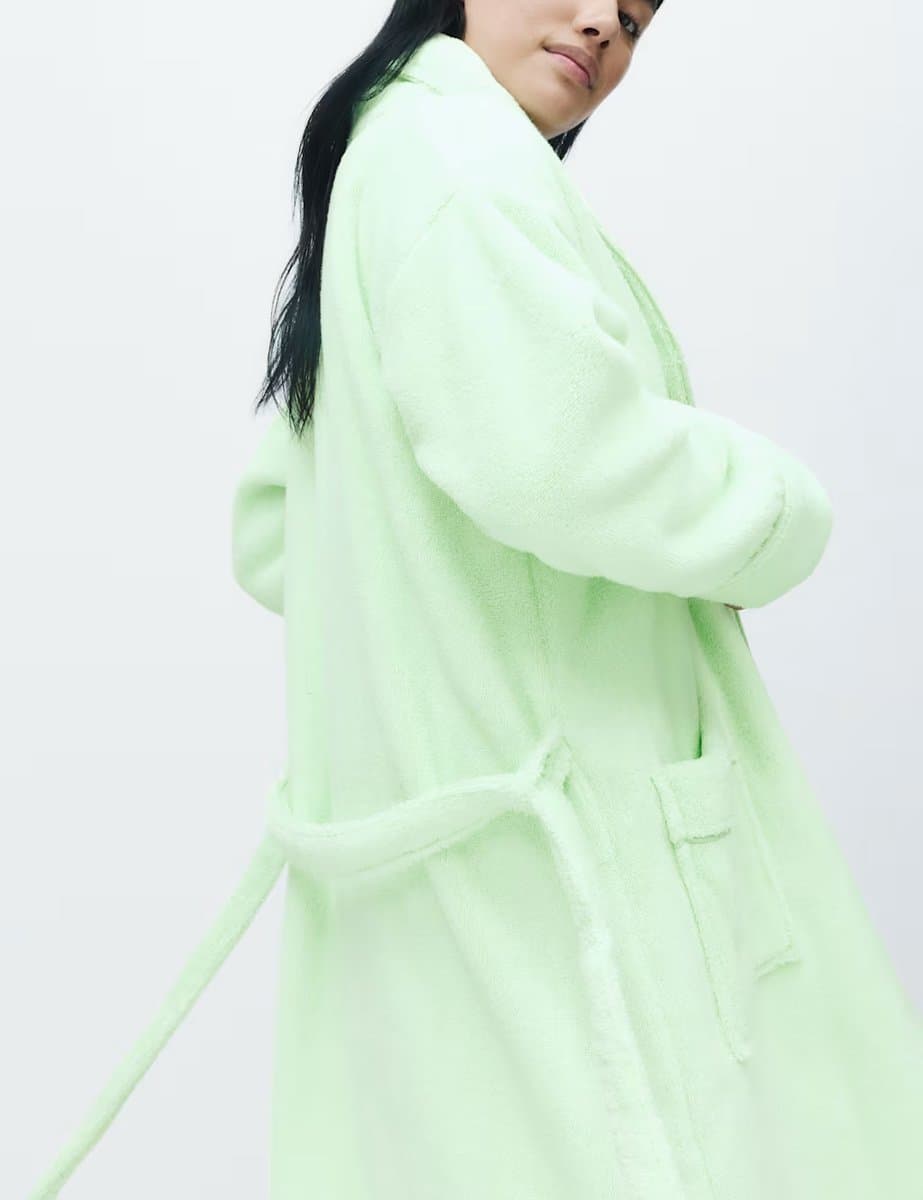 Marks & Spencer M&S Pure Cotton Towelling Dressing Gown Pistachio - 2