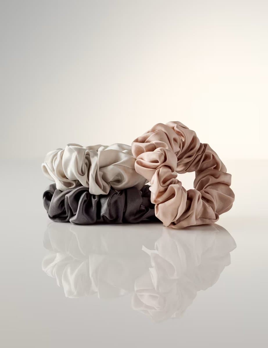 Marks & Spencer M&S 3pk Mulberry Silk Chunky Scrunchies