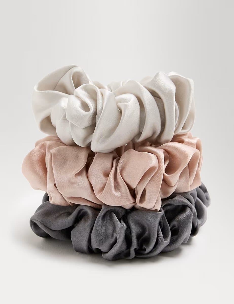 Marks & Spencer M&S 3pk Mulberry Silk Chunky Scrunchies - 2