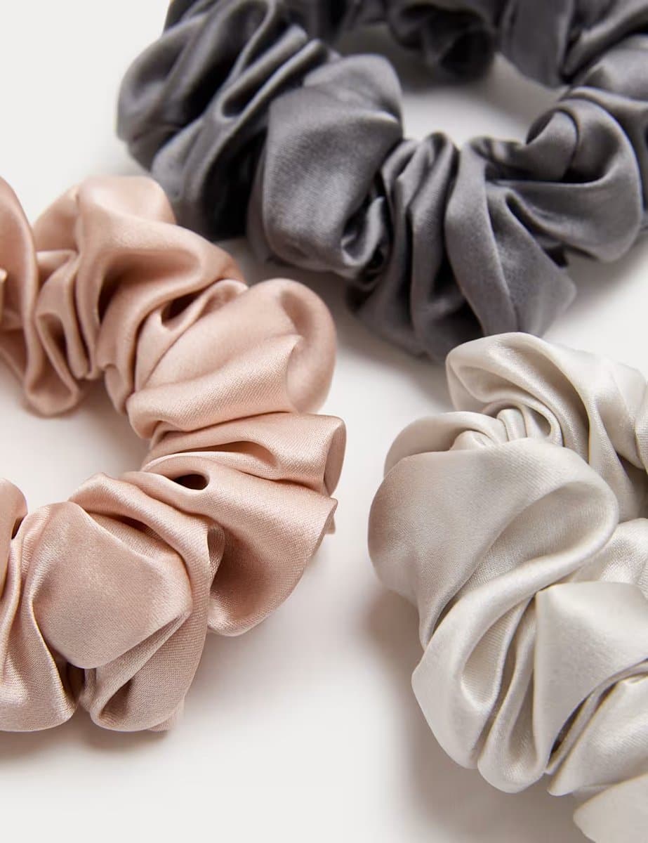 Marks & Spencer M&S 3pk Mulberry Silk Chunky Scrunchies - 3