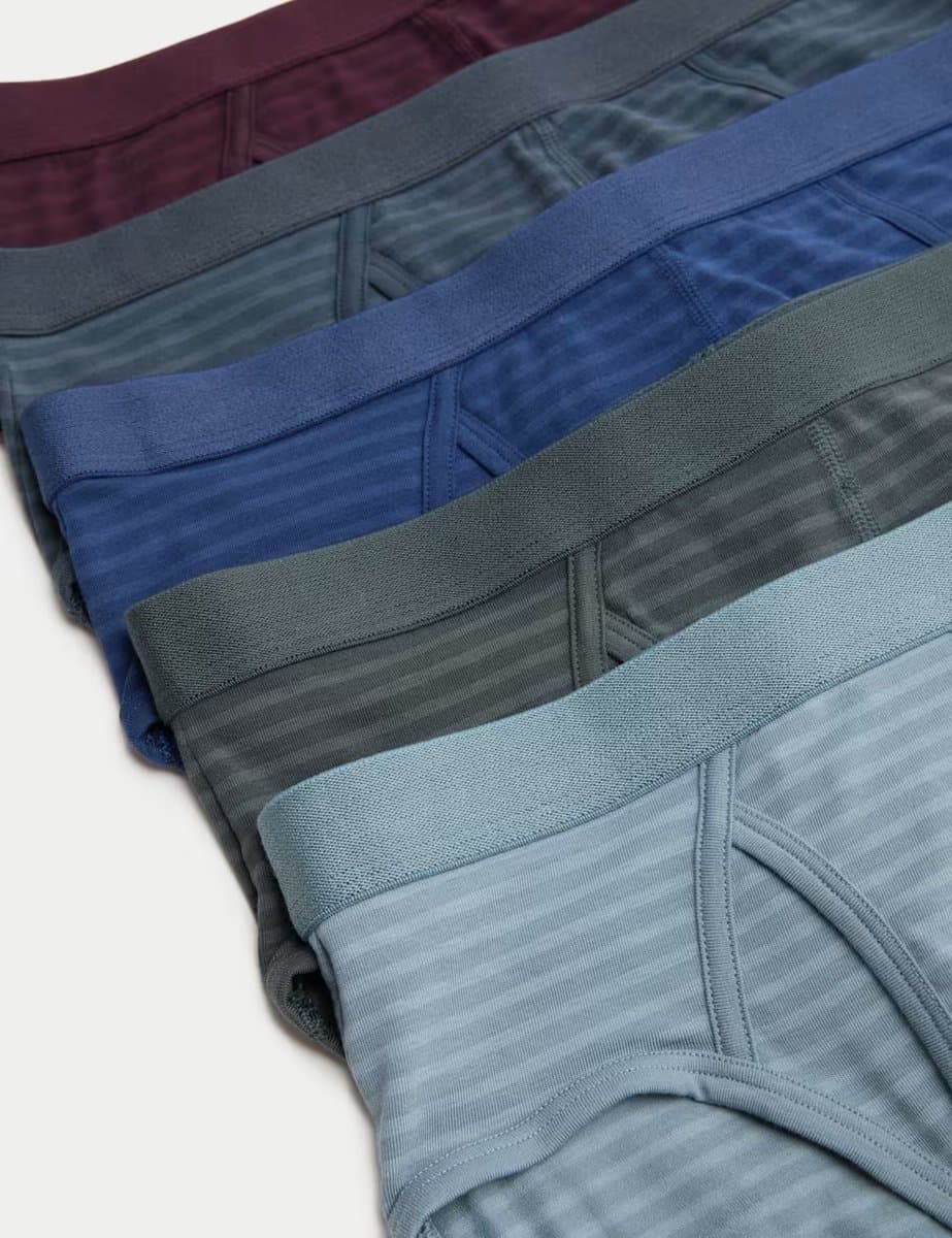 Marks & Spencer M&S 5 Pack Cotton Stretch Cool & Fresh™ Briefs Multi