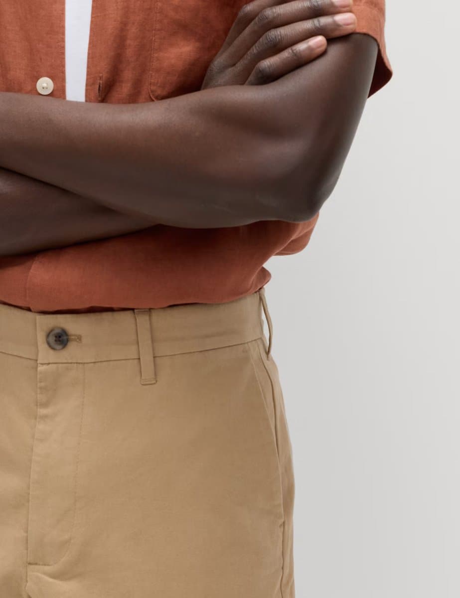 Marks & Spencer M&S Loose Fit Stretch Chino Shorts Sand - 2