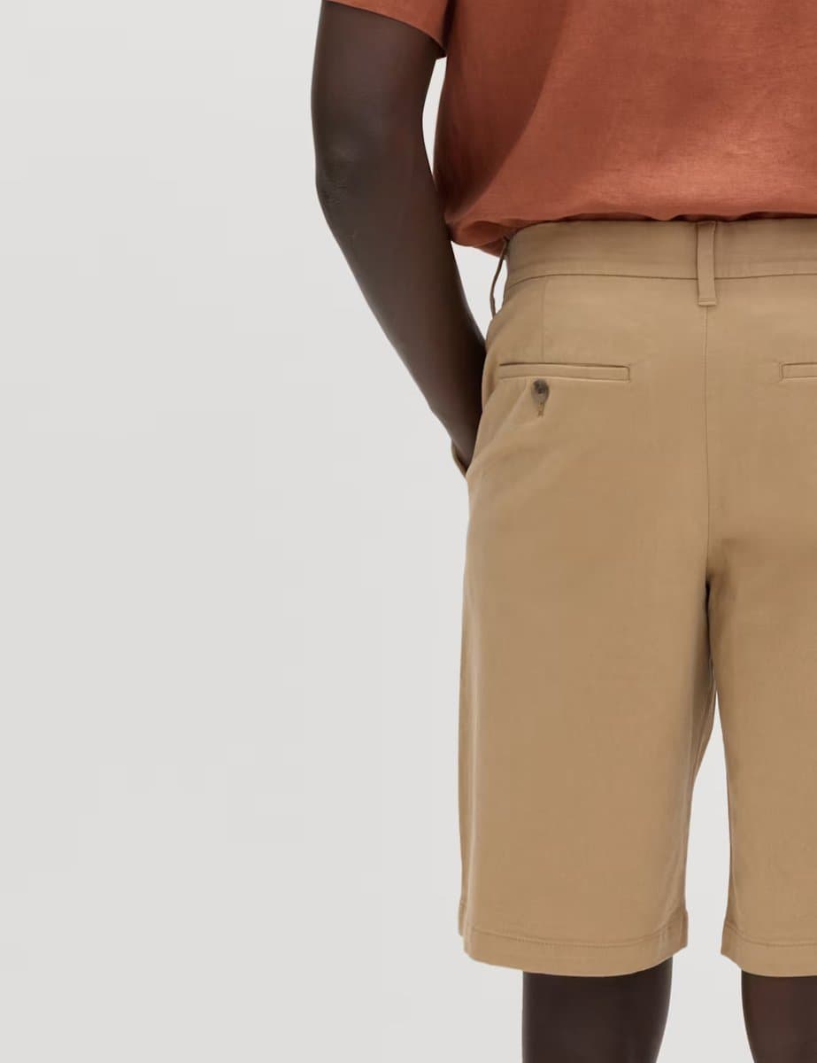 Marks & Spencer M&S Loose Fit Stretch Chino Shorts Sand - 3