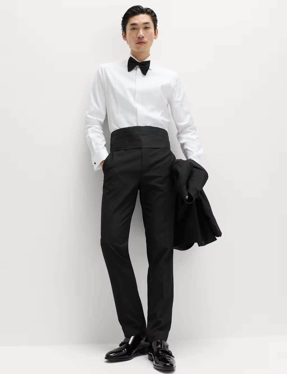 Marks & Spencer M&S Slim Fit Tuxedo Trousers Black - 3