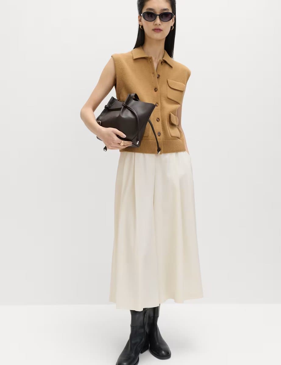 Marks & Spencer M&S Pleat Front Culottes Ivory