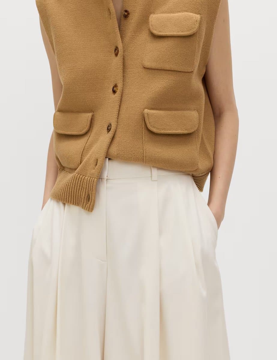 Marks & Spencer M&S Pleat Front Culottes Ivory - 4