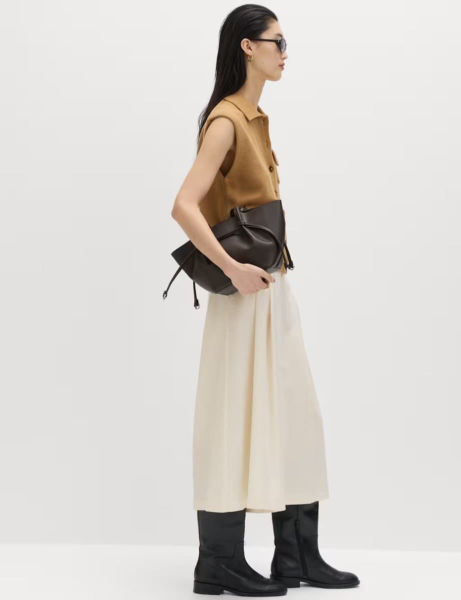 Marks & Spencer M&S Pleat Front Culottes Ivory - 5