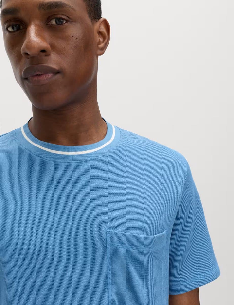 Marks & Spencer M&S Cotton Rich Loungewear Top Blue - 3