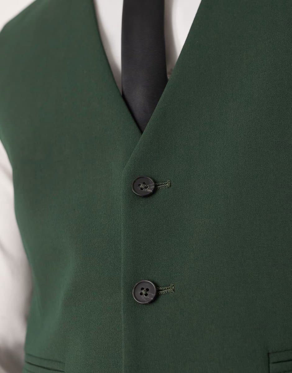 ASOS ASOS DESIGN slim suit waistcoat in green - 5