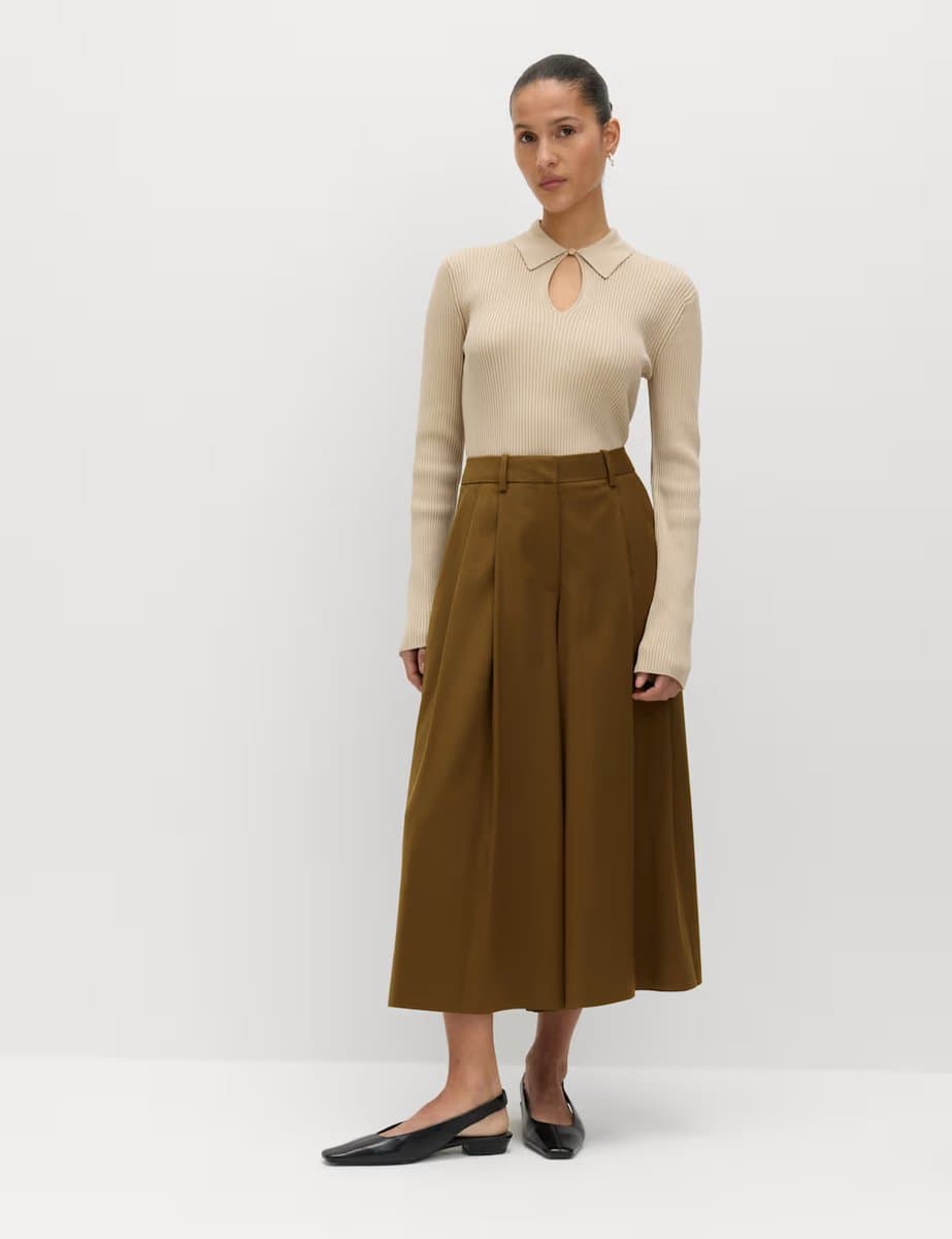 Marks & Spencer M&S Pleat Front Culottes Moss
