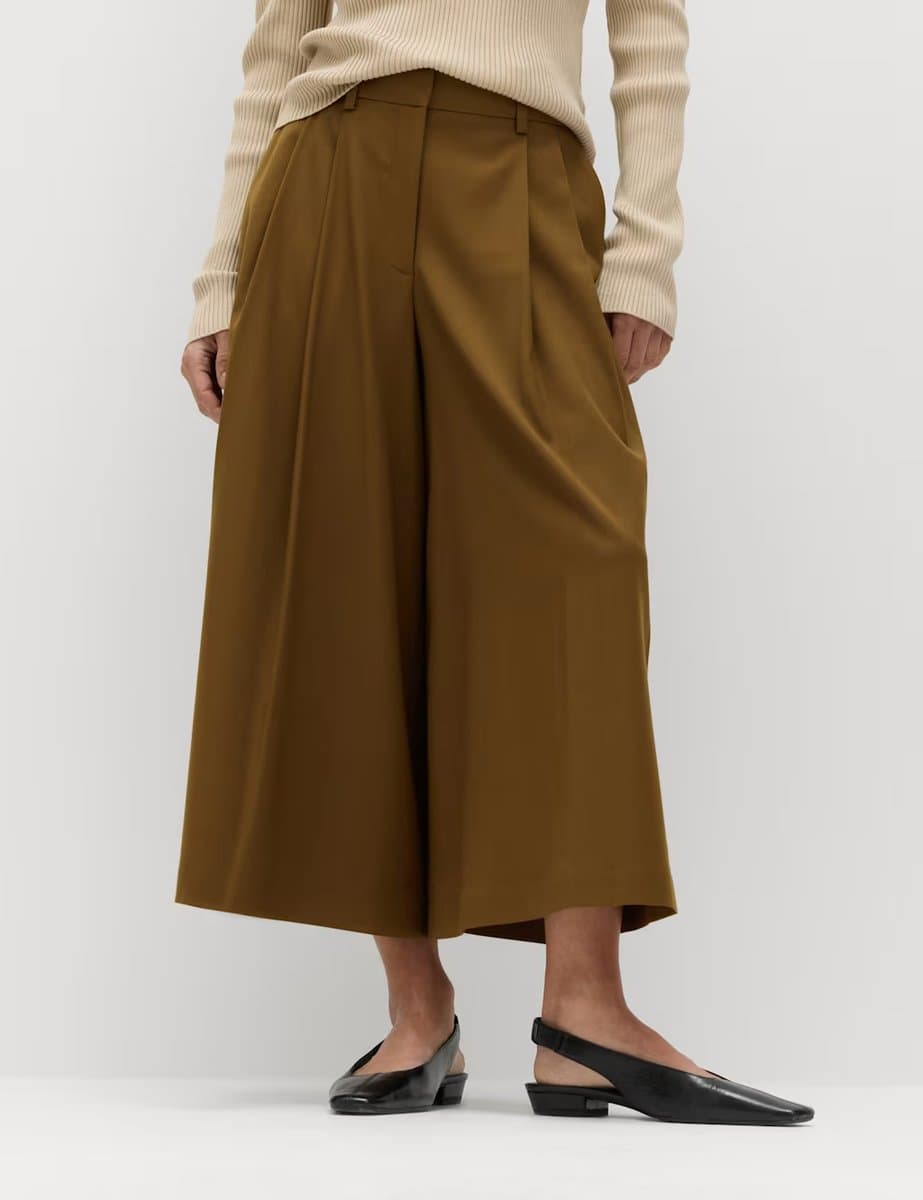 Marks & Spencer M&S Pleat Front Culottes Moss - 2