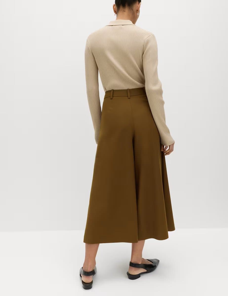 Marks & Spencer M&S Pleat Front Culottes Moss - 4