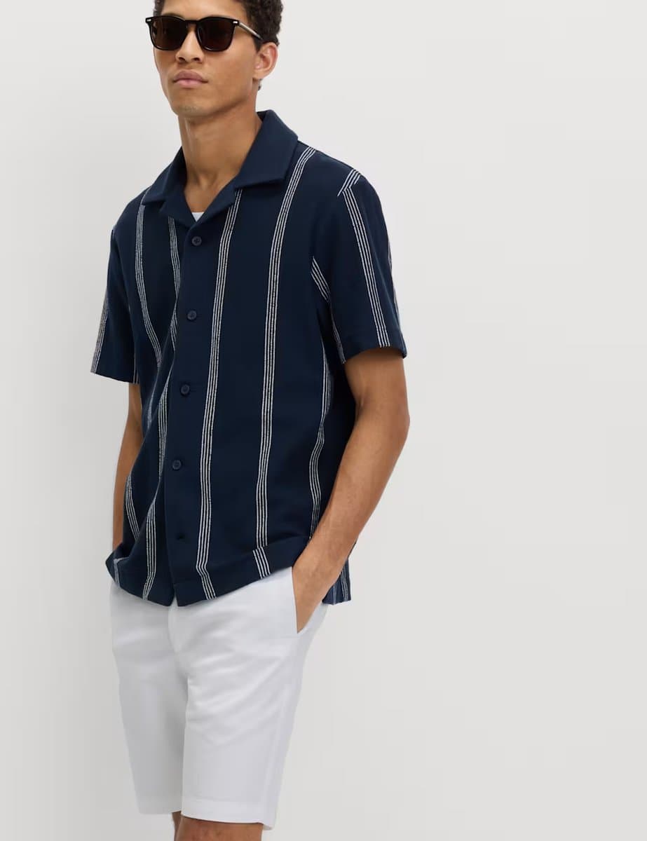 Marks & Spencer M&S Regular Fit Stretch Chino Shorts Ice White - 3