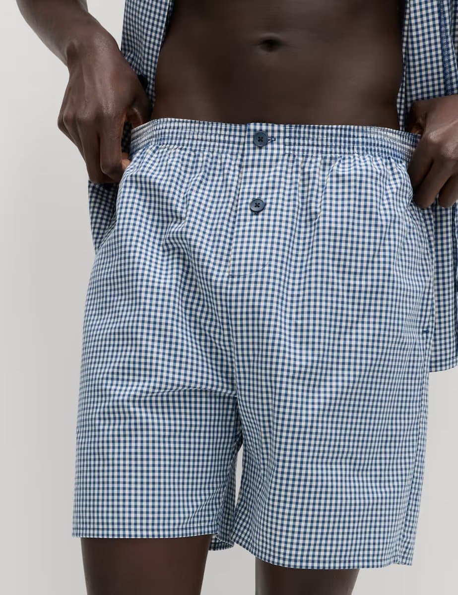 Marks & Spencer M&S Pure Cotton Polka Dot Pyjama Set Blue Mix - 2