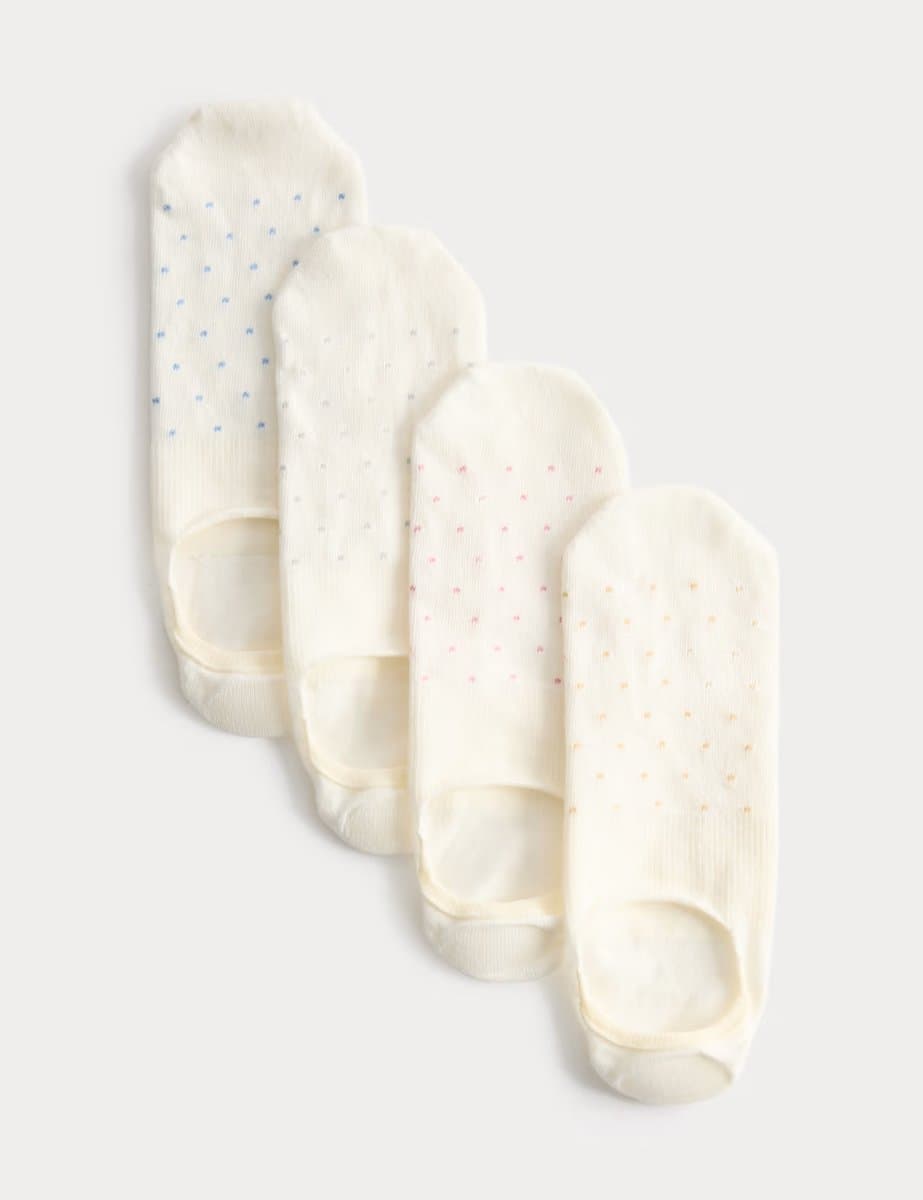 Marks & Spencer M&S 4 Pack Patterned Invisible Trainer Liners™ White Mix - 2