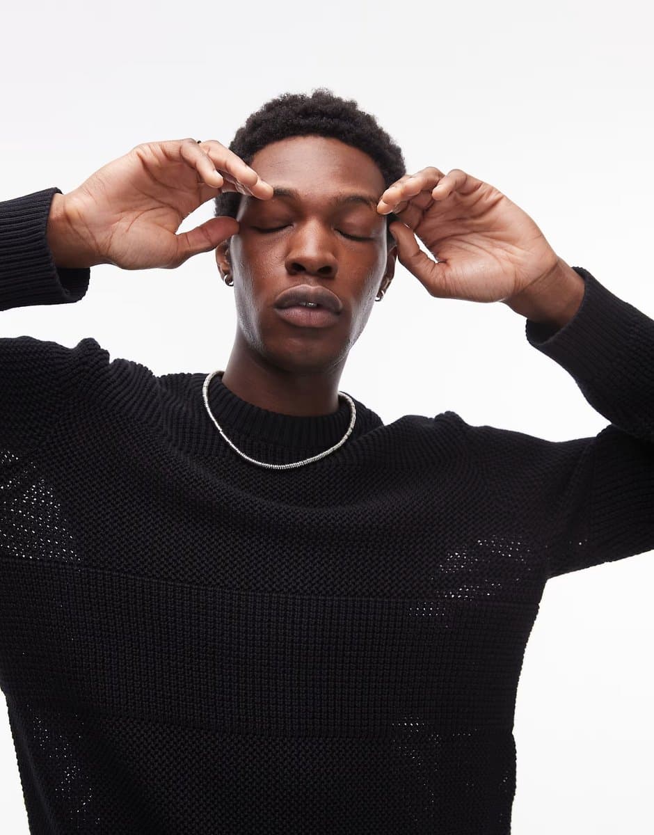 ASOS Tommy Jeans badge logo jumper in black - 1