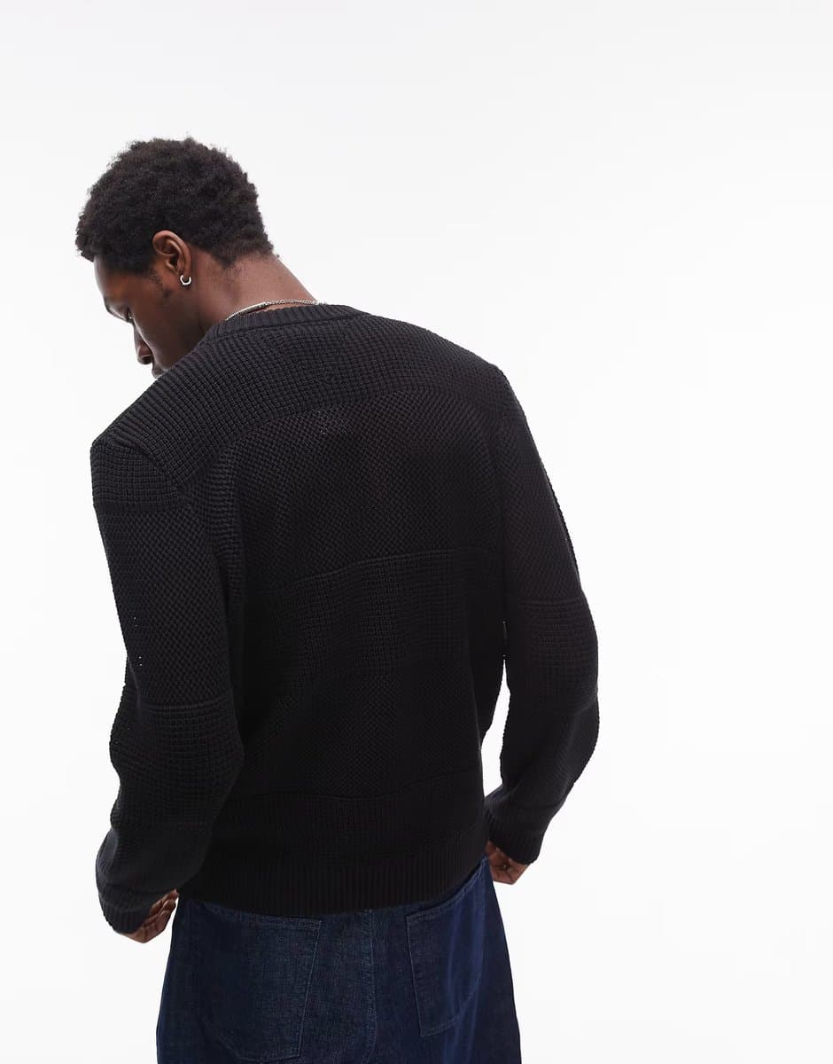 ASOS Tommy Jeans badge logo jumper in black - 4