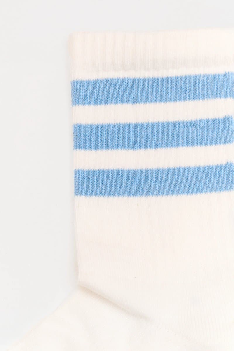 Kaiia Pack of Three Kaiia Contrast Stripe Socks Black, Blue & Green - 2