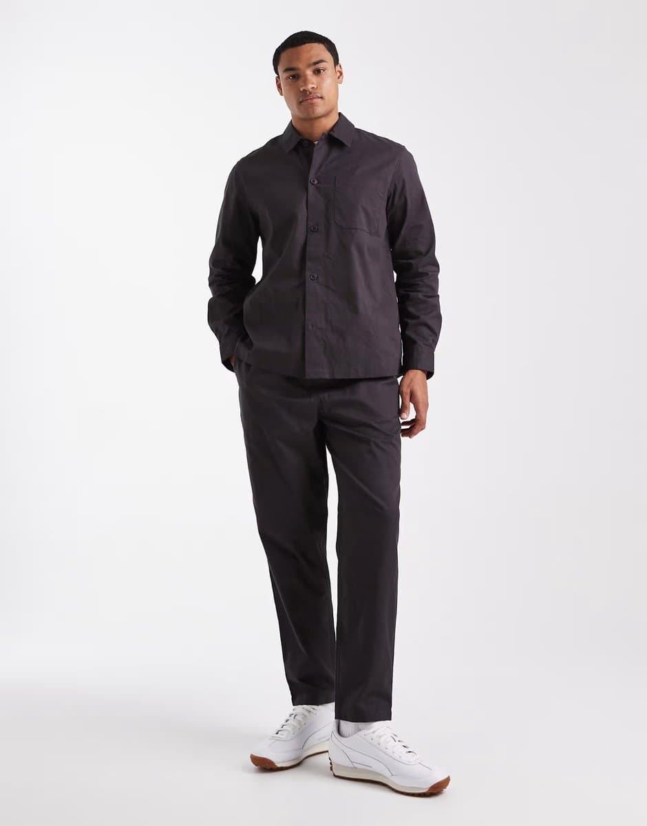 ASOS New Look soft touch pull on trousers co-ord in dark grey - 2